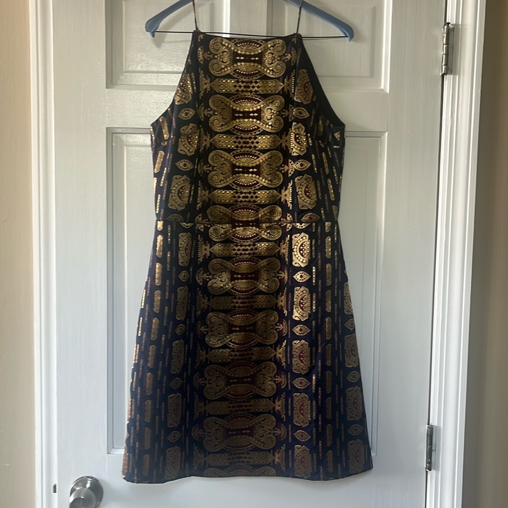 Tory Burch Jacquard Sleeveless Silk Mini Dress